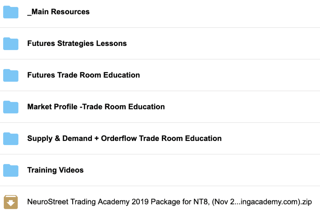NeuroStreet Trading Academy Package for NT8 2