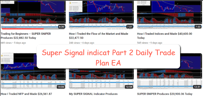Super Signal indicat Part 2 Daily Trade Plan EA 1