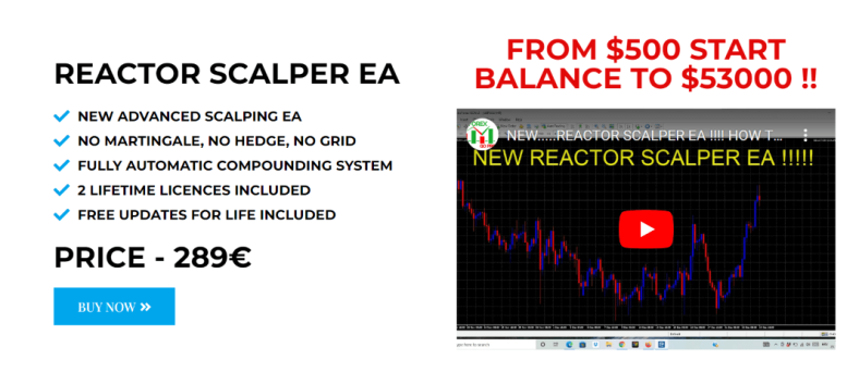REACTOR SCALPER EA V1 MT4 With Set 1