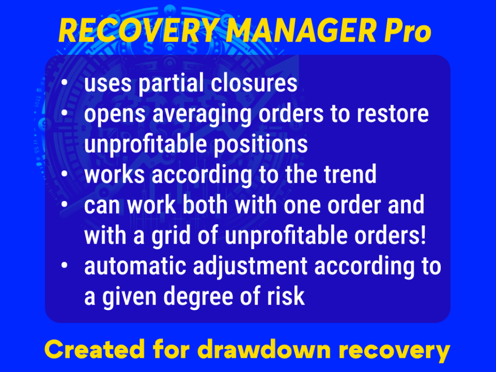 Recovery Manager Pro EA MT4 For Build 1441+ 3