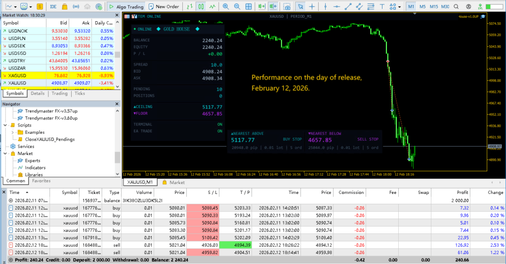 Gold House EA V2.0 MT5 4