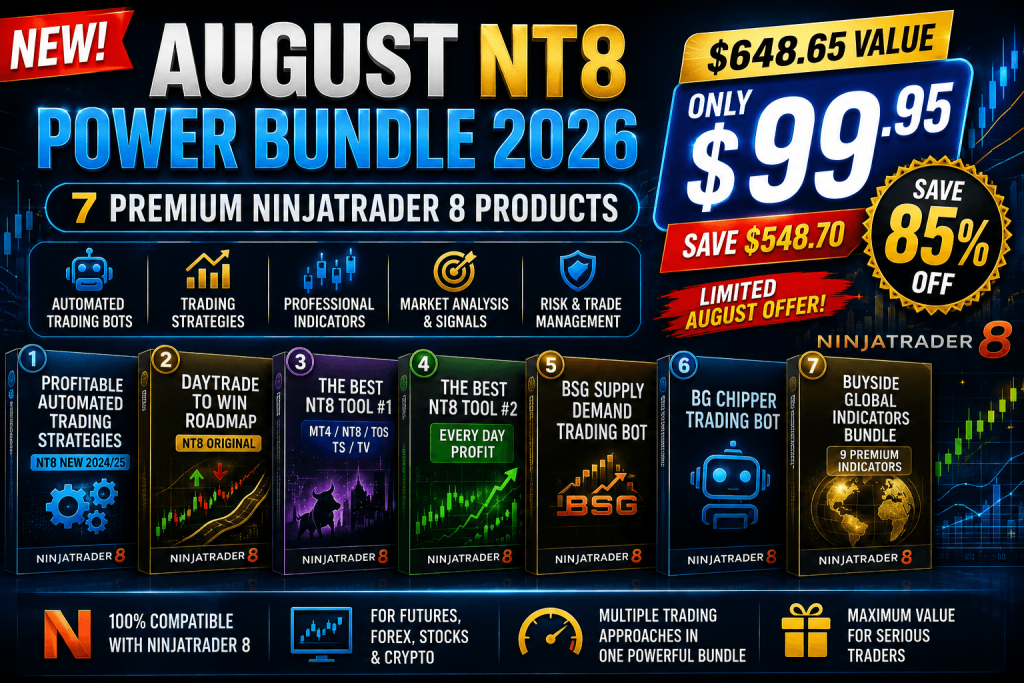 August NT8 Power Bundle 2026 – 7 NinjaTrader 8 Products 2