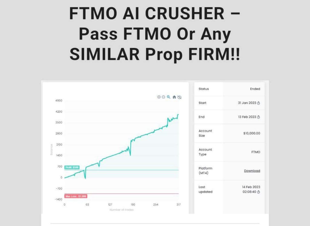 FTMO AI Crusher EA MT4+Setfiles Build 1476+ 1