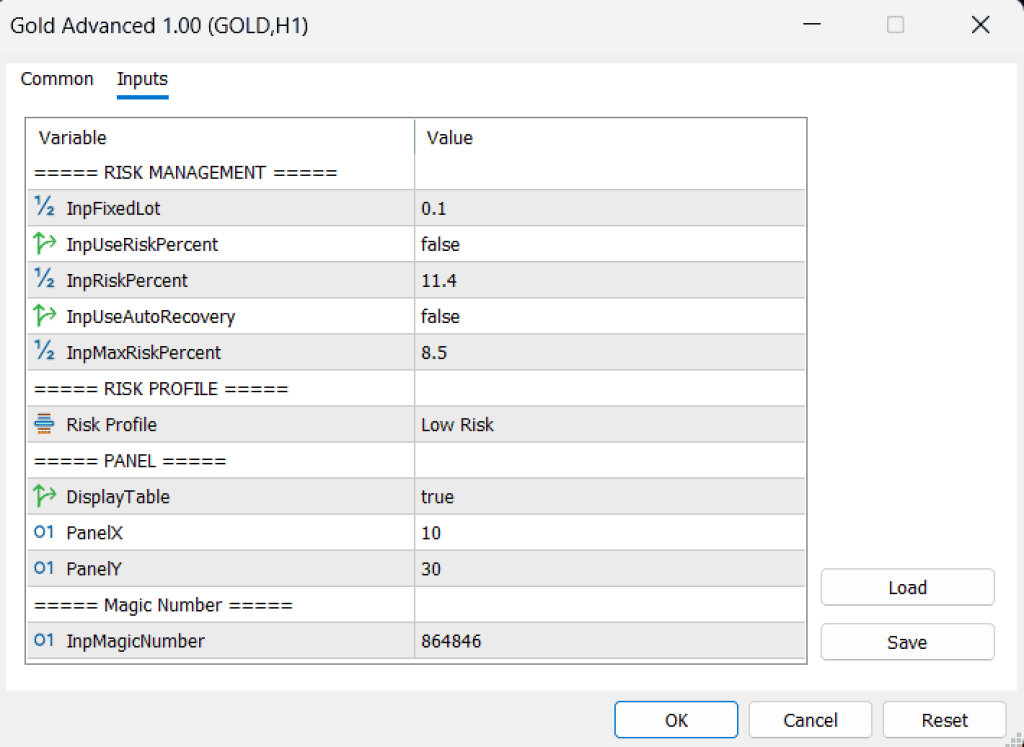 Gold Advanced EA MT5 5