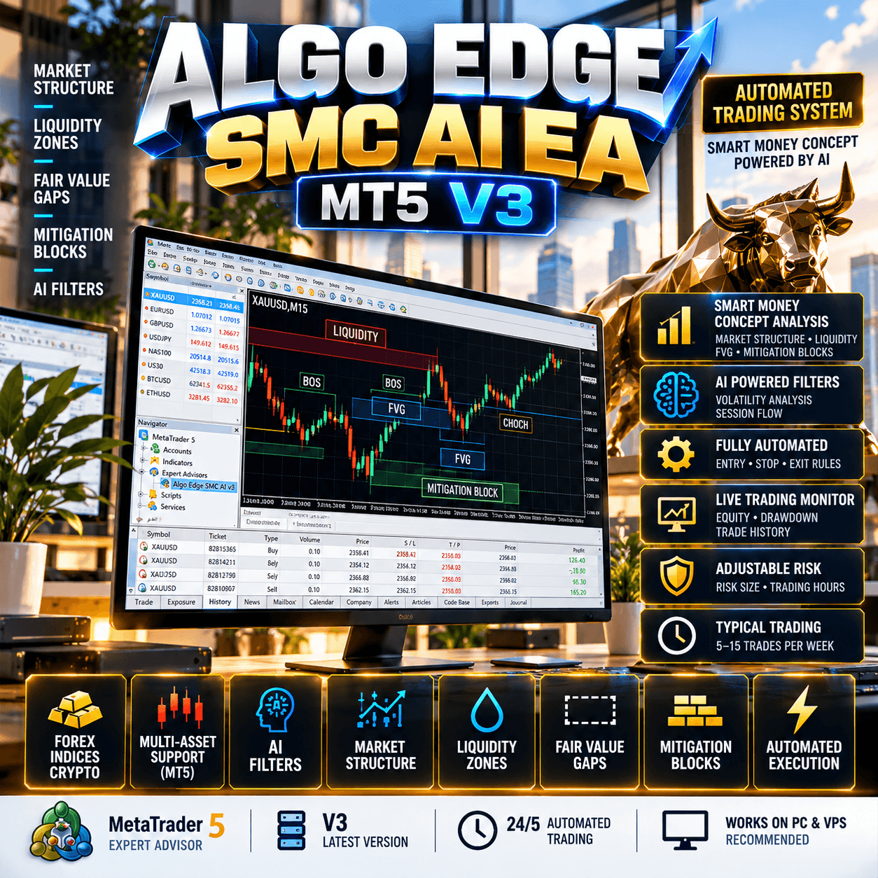 Algo Edge SMC AI Pro EA MT5 V3 1