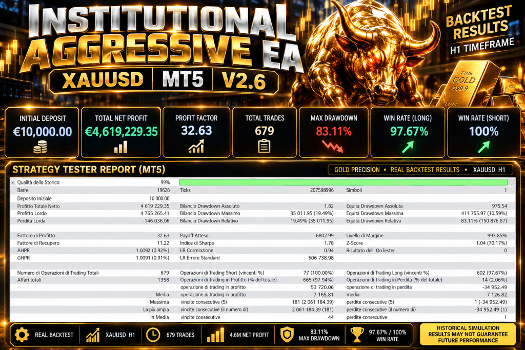 Institutional Gold Aggressive EA MT5 V2.6 + SetFiles 6