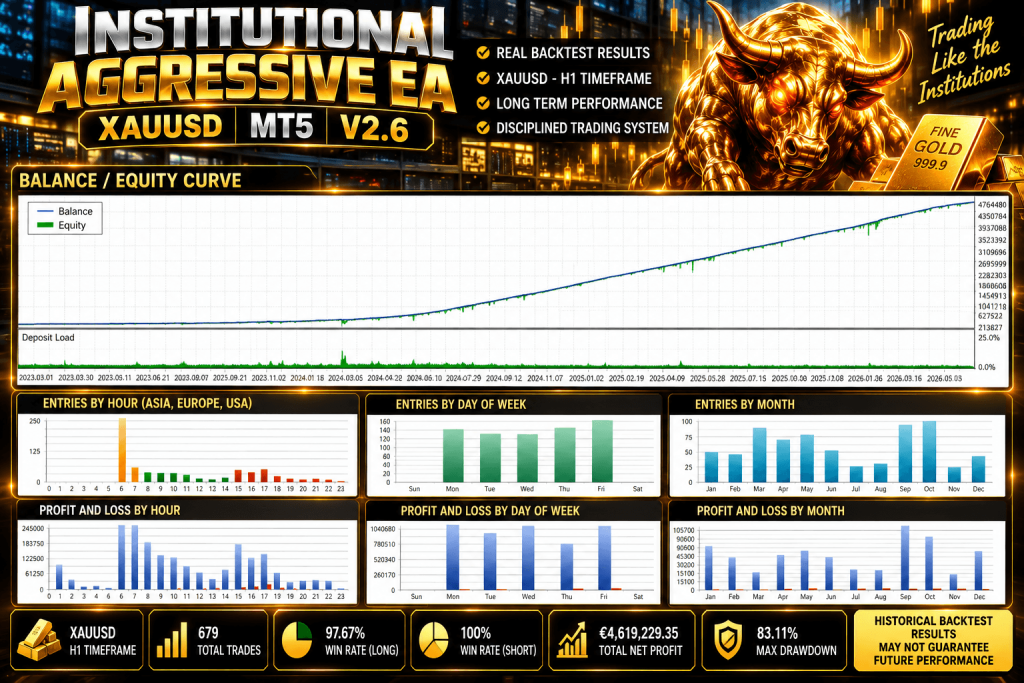 Institutional Gold Aggressive EA MT5 V2.6 + SetFiles 7