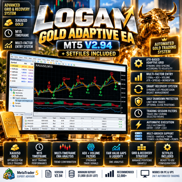 Logan Gold Adaptive EA MT5 V2.94 + SetFiles 1
