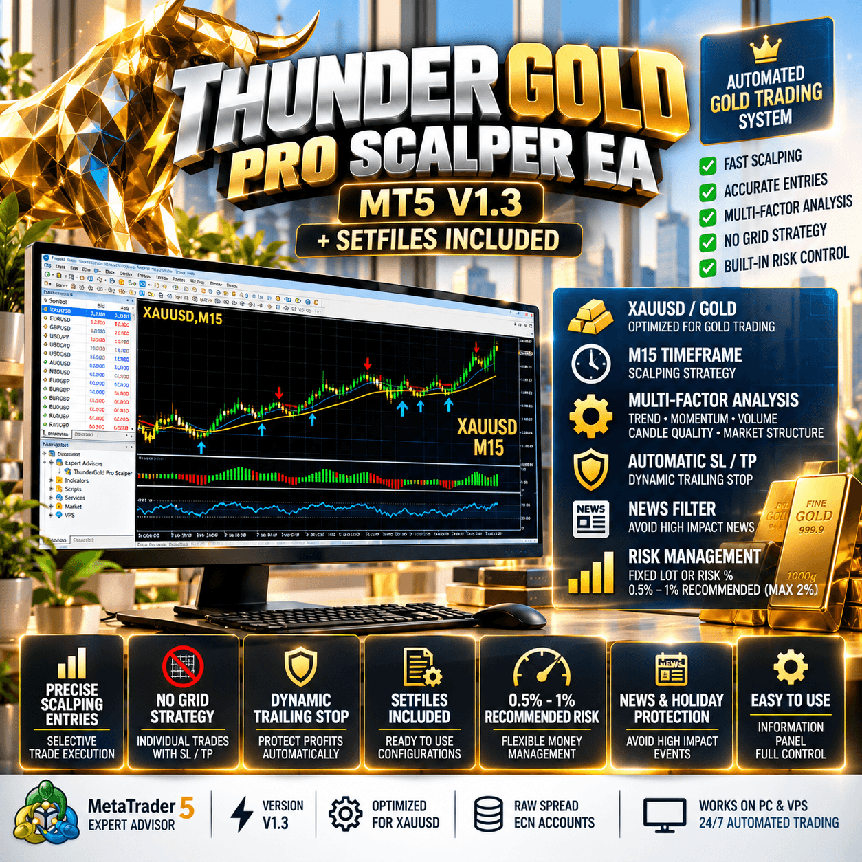 ThunderGold Pro Scalper EA MT5 V1.3 + SetFiles 1