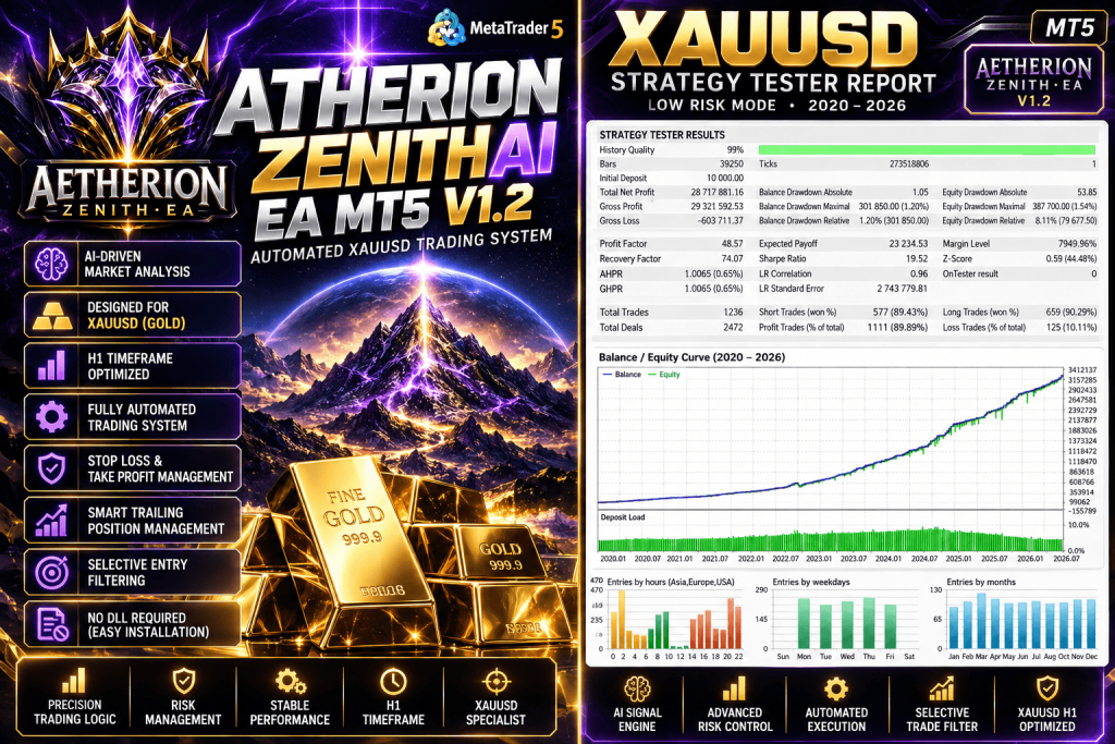 Atherion Zenith AI Pro EA MT5 V1.2 – Automated Gold Trading System 6