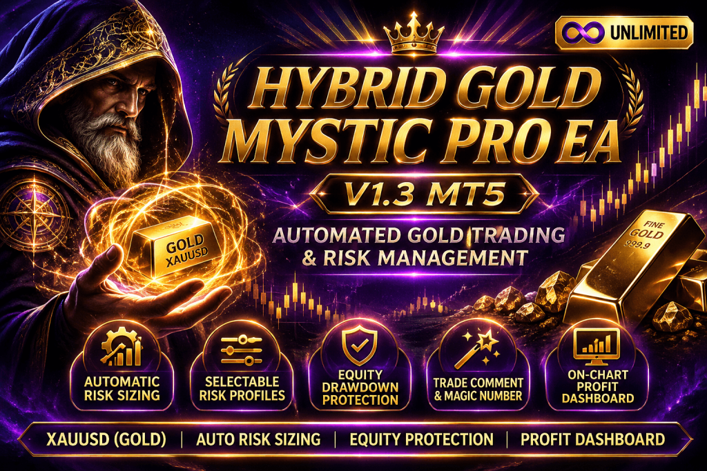 Hybrid Gold Mystic Pro EA V1.3 MT5 (Unlimited) – Smart Gold Trading Robot 1