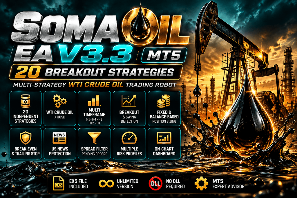 SomaOil Pro EA V3.3 MT5 – 20 WTI Oil Breakout Strategies 1